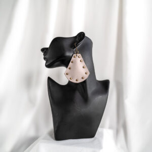 Blush Studded Shield Drop Earrings