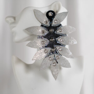 Fierce Sculptural Metallic Leather Spike Earrings