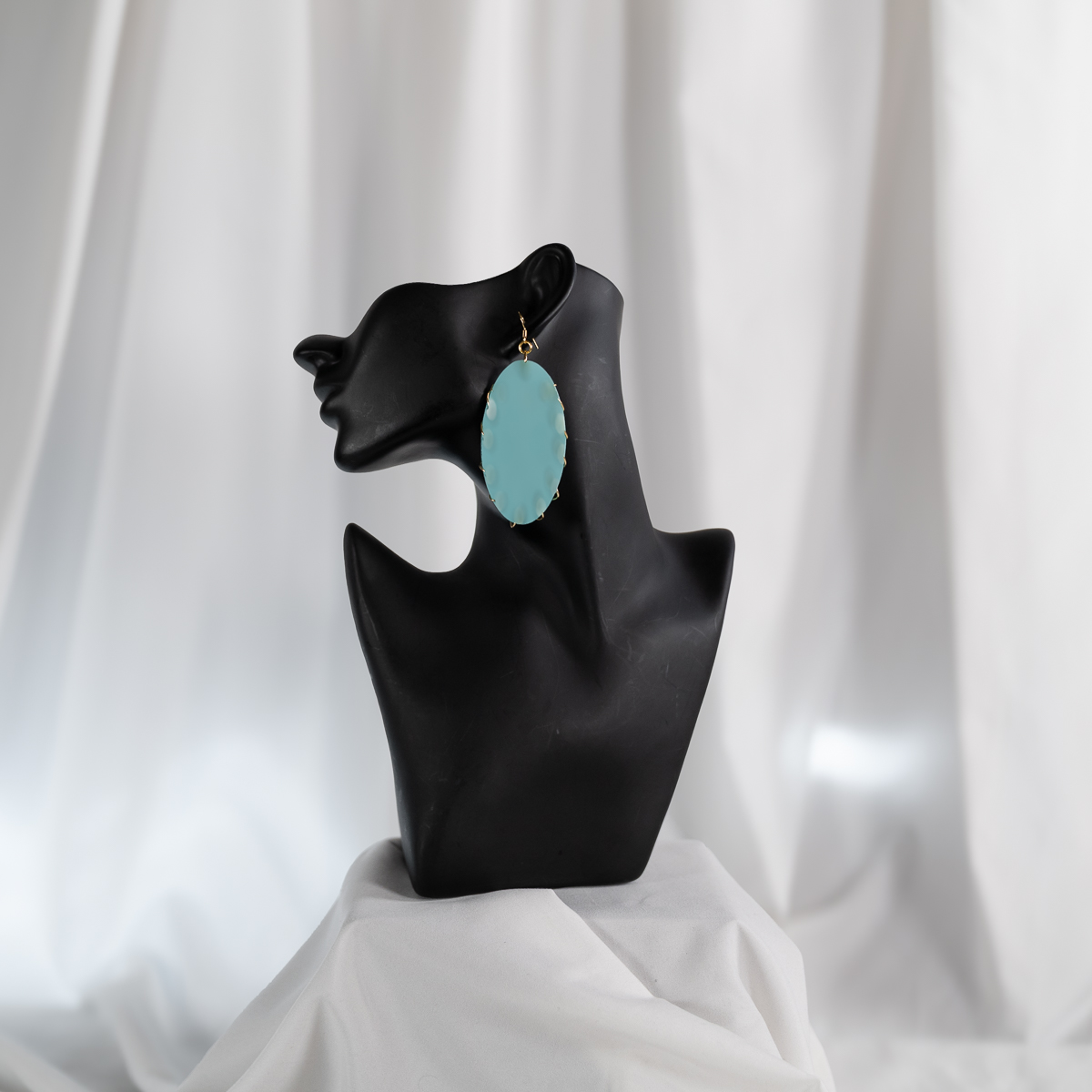 Turquoise Gold Wire-Wrapped Earrings - Image 2