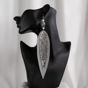 Platinum Drift Leaf Drop Earrings