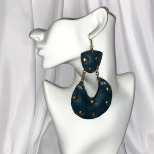 Pretty Puff Pairs Teal & Antique Gold