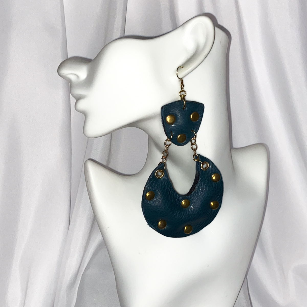 Pretty Puff Pairs Teal & Antique Gold