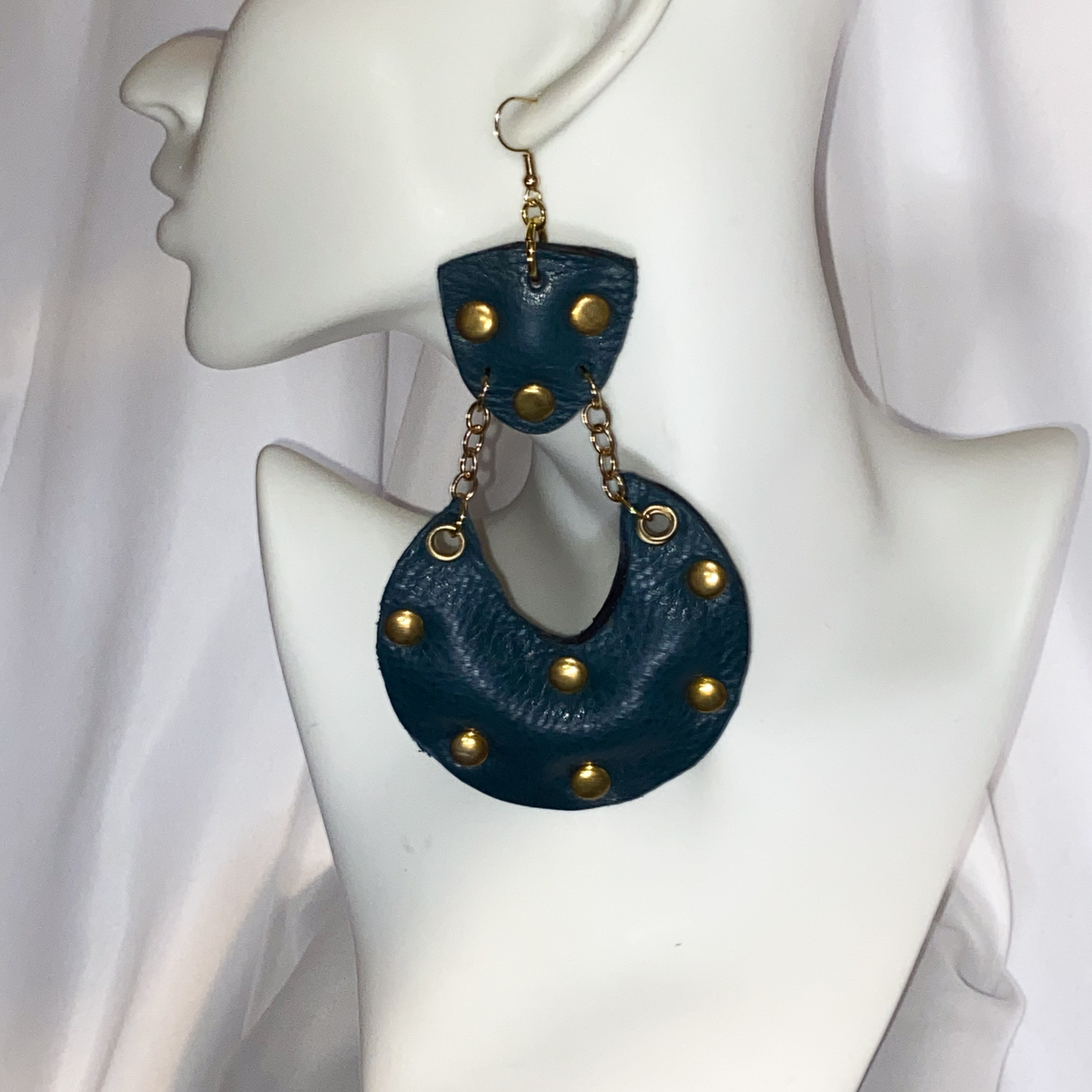 Pretty Puff Pairs Teal & Antique Gold - Image 3