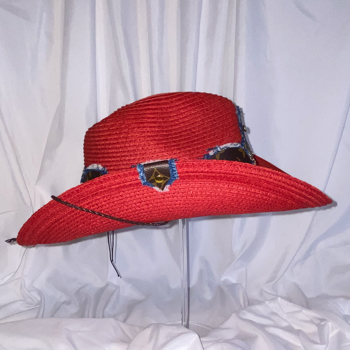 City Cowgirl LV Red Straw Hat - Image 5
