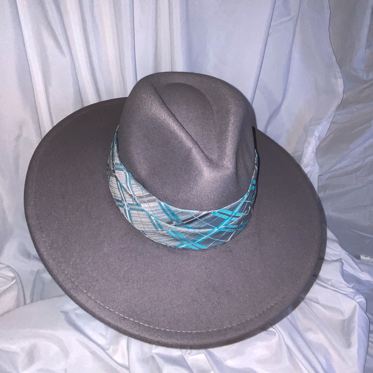 Steel Harbor Plaid Fedora w/ Tie Brim Trim - Image 6